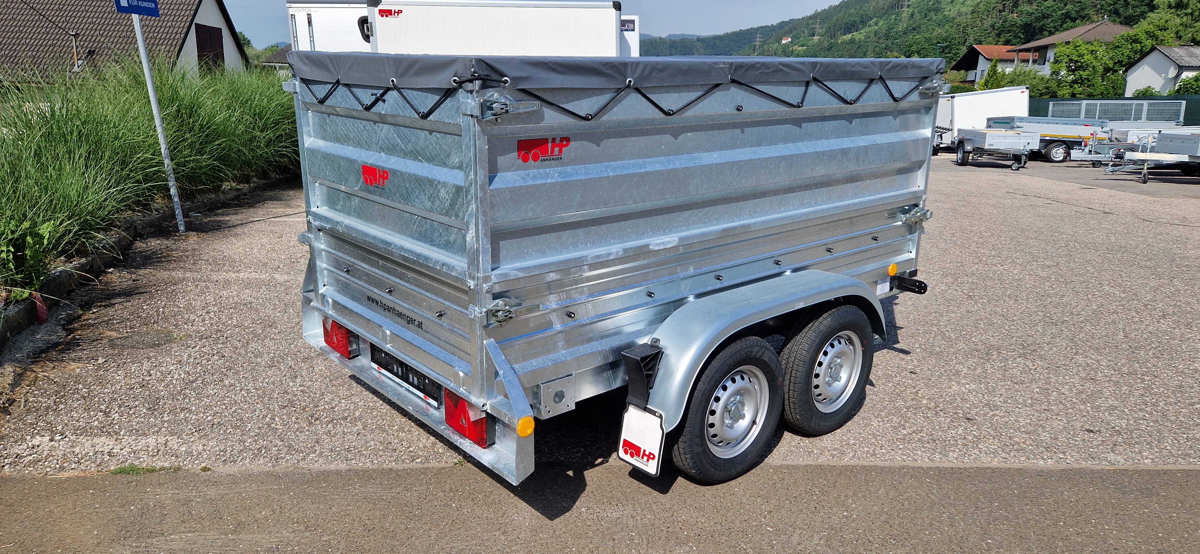 PKW-Anhänger, Autoanhänger HP 250/12 T im Set, ganzstahl-feuerverzinkt, 2000 kg GG Tandem